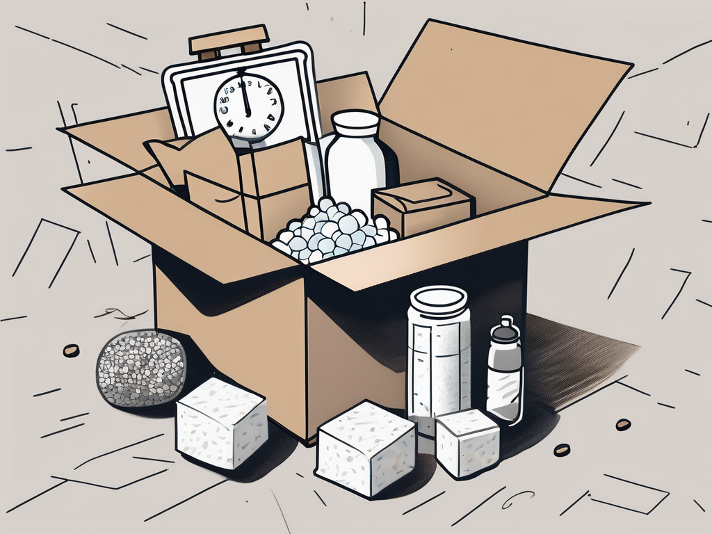 Draw an illustration of a carefully packed moving box surrounded by various fragile and high-value items