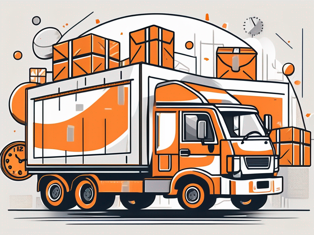 An intricately designed moving truck surrounded by various protective packing materials