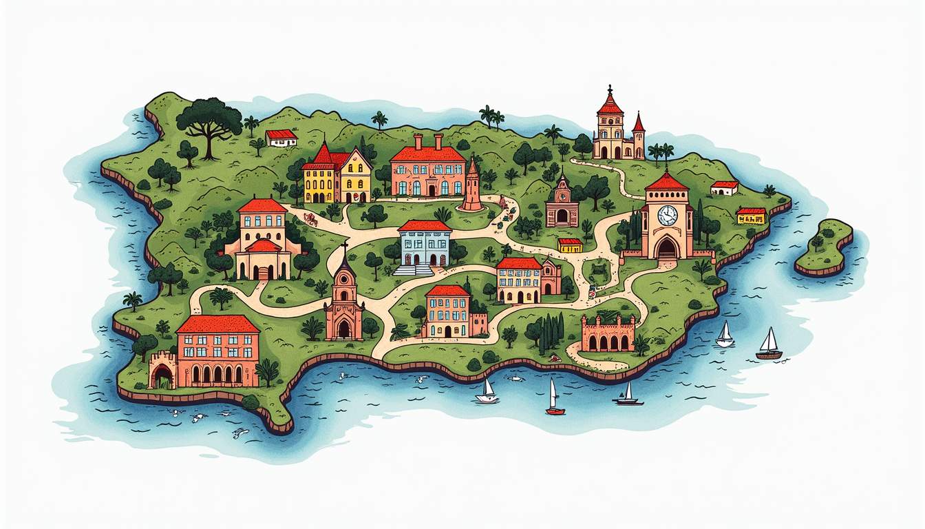 A vibrant map of puerto rico highlighting its top neighborhoods