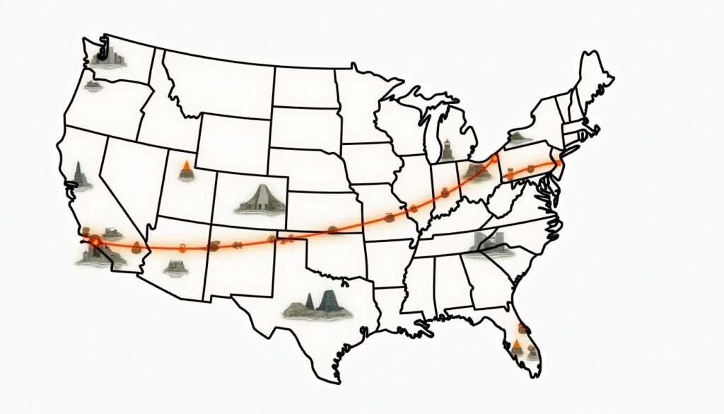 An animated map showcasing a local moving route with a short distance highlighted in one color
