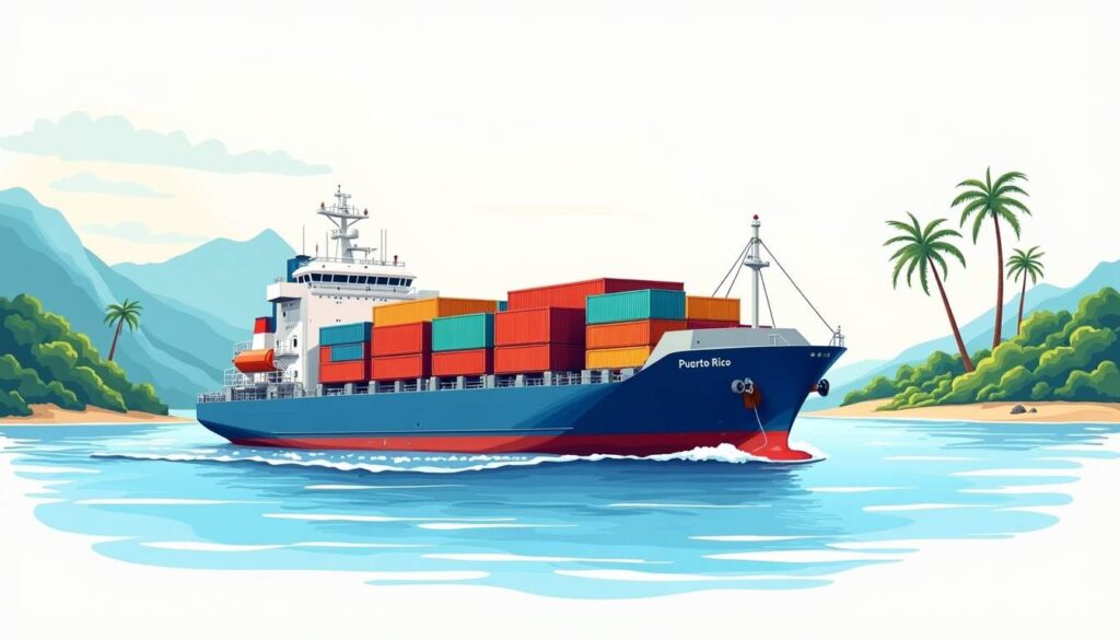 A large cargo ship loaded with colorful freight containers