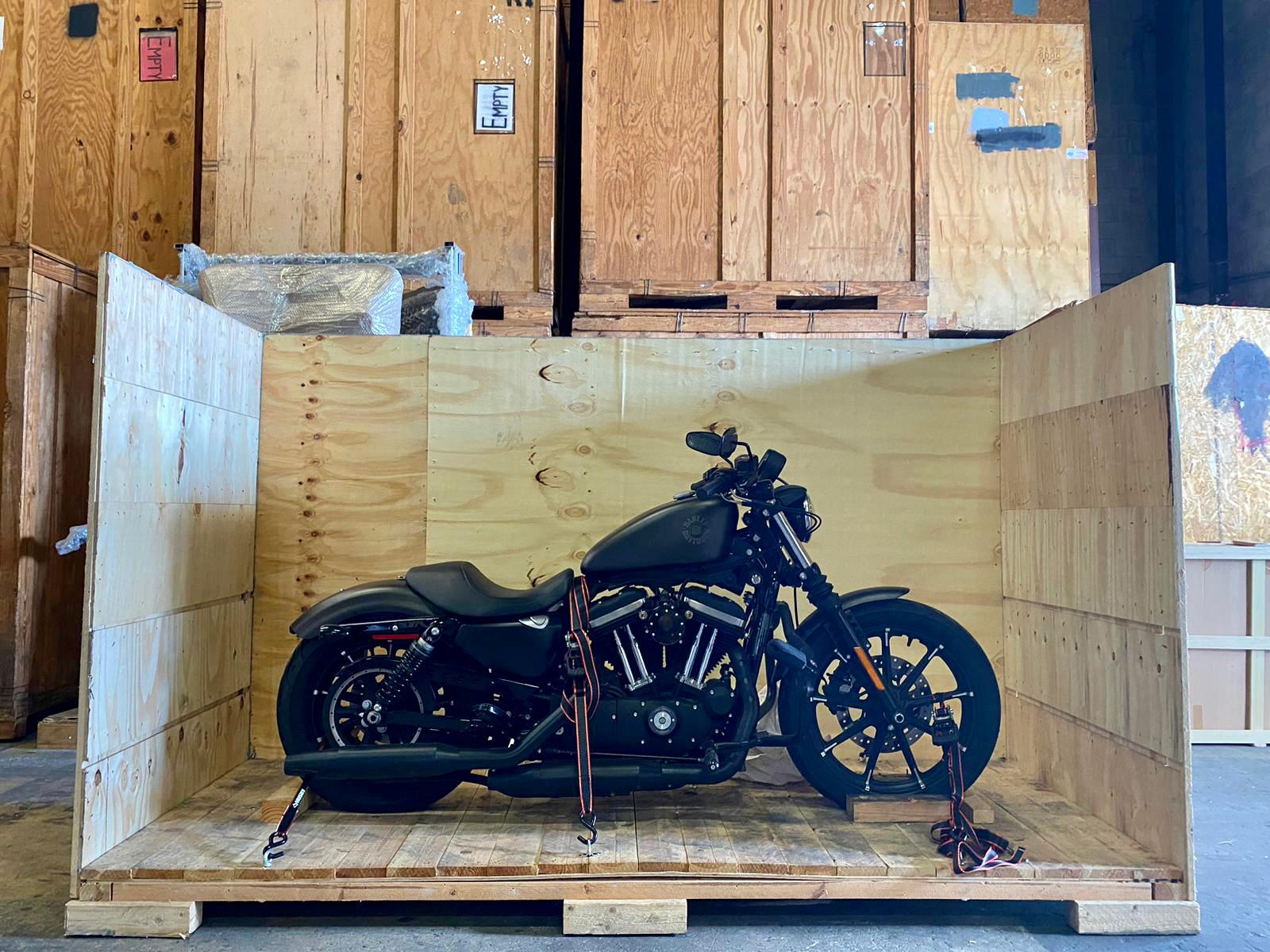 International motorcycle shipping and protective crating