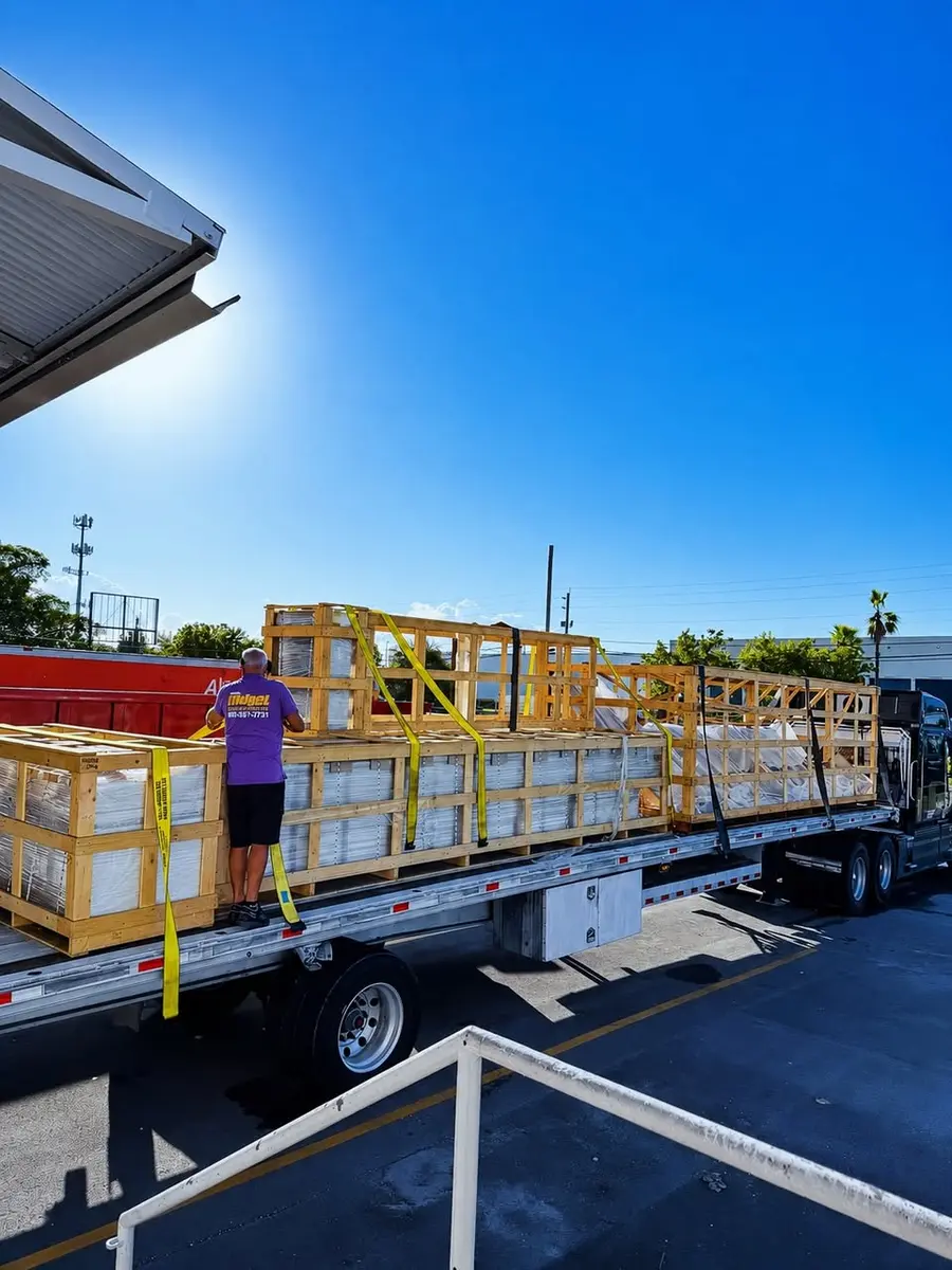 Nobel Relocation international moving shipment secured for transport from Miami