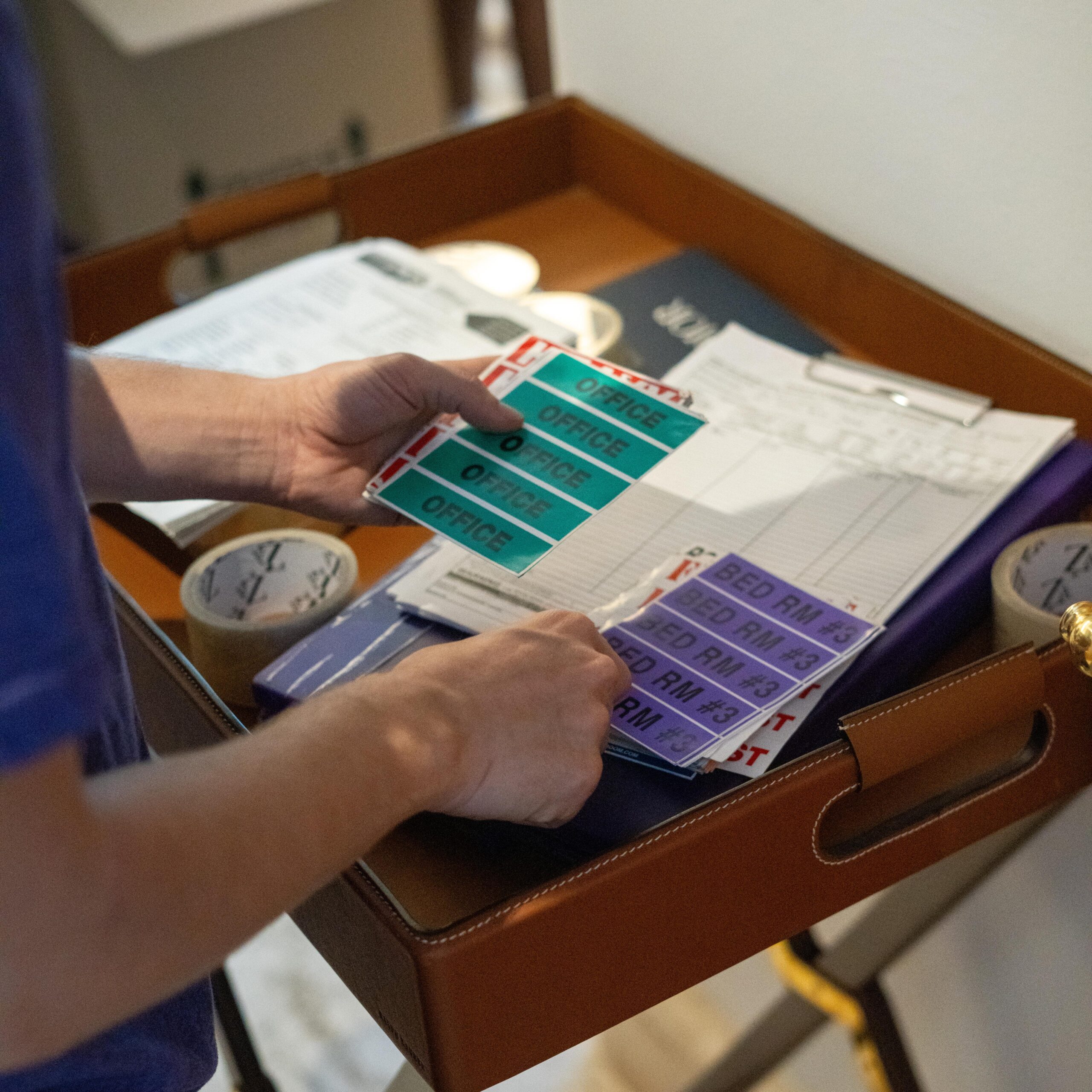 Professional moving inventory labels used by Nobel Relocation packers