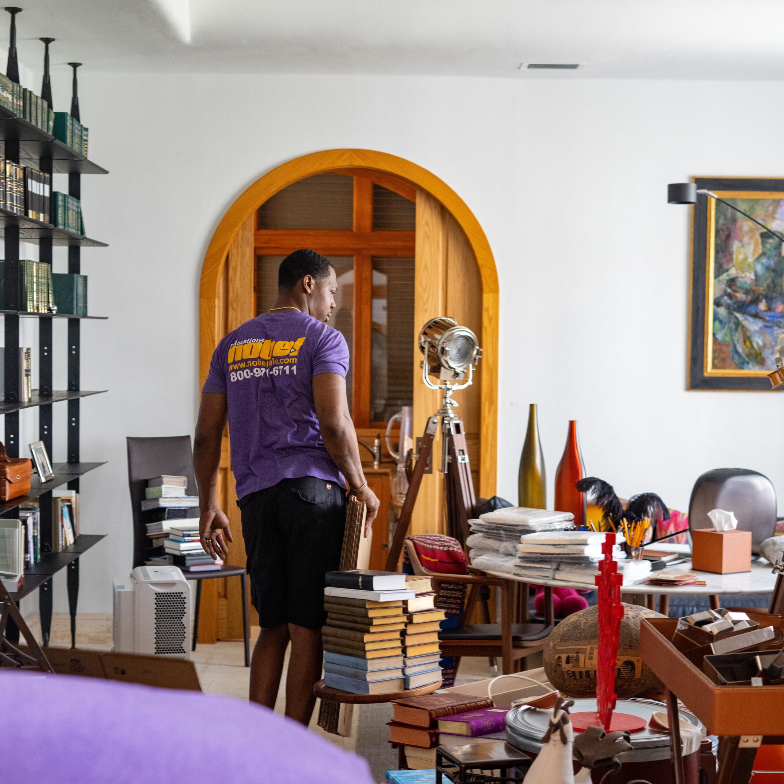 Nobel Relocation mover preparing household belongings for a long distance move