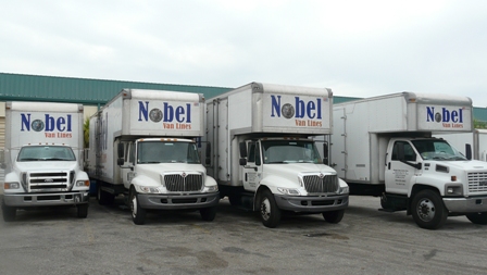 Original Nobel Van Lines moving truck fleet in South Florida